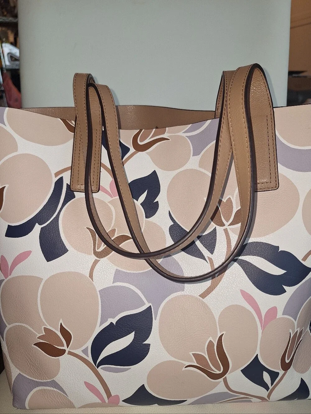 Kate Spade Arch Place Mya Breezy Floral Reversible Tote & Matching Wrislet NWOT